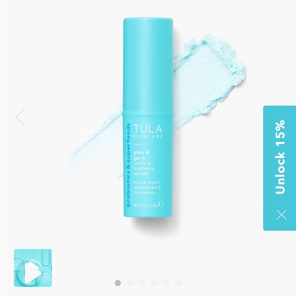 NEW IN BOX Tula Glow + Get It cooling & brightening eye balm